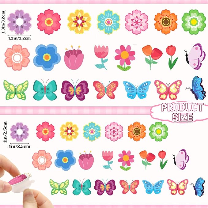600Pcs Flower Foam Stickers Spring Butterfly Adhesive Stickers | Flower Decals for Kids, School Projects, Classroom Handmade DIY Arts Crafts, Scrapbook, Party Favors Decorations