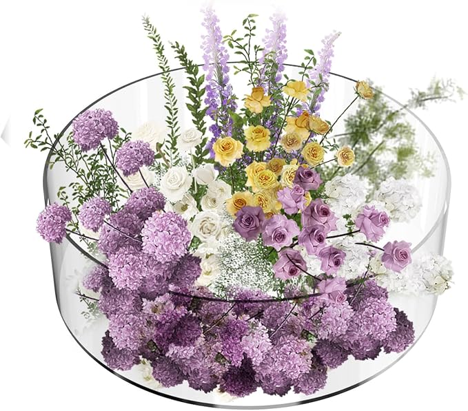 2 PCS Acrylic Clear Cake Stand Round 8 Inch 12 Inch Cake Display Stand with Lid Fillable Tier Cylinder Box for Wedding Birthday Baby Shower Party (8" & 12")