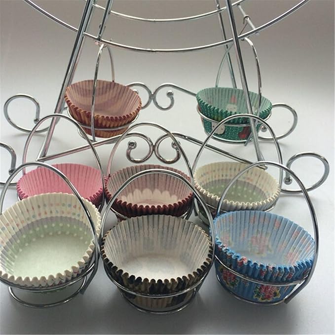 ASkinds Ferris Wheel Cupcake Stand Dessert Serving Tray, Ferris Wheel Cupcake Stand for Carnival and Circus Theme Party Wedding Party Furnishing Accessories (Silvery)