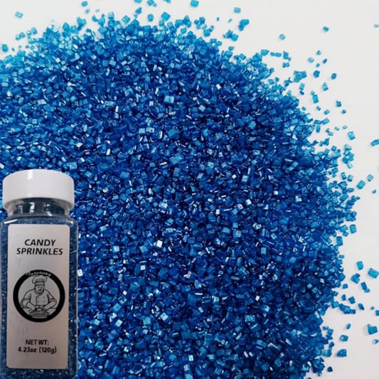 HeDeon&Rles Edible RoyalBlue Sanding Sugar Crystals for Baking 120g/4.23oz Patriotic Sanding Sugar Cake Cupcake Cookie Icing Top Birthday Wedding Independence Day Halloween Christmas Cake Decoration