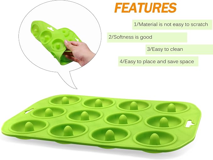 Donut Pan for Baking, Doughnut Pan Silicone Donut Tray Molds for Bagel, Donuts Baking, 2-Count