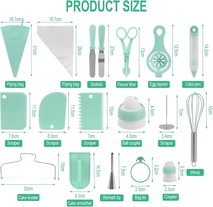 137 Pcs Cake Decorating Kit, Cake Decorating Set with Cake Turntable, Cake Decorating Tools, 3 Cake Scrapers, 2 Spatulas, 32 Piping Bags, for Beginners or Professional