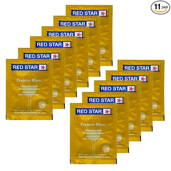 11 Packs Red Star Premier Blanc Wine Yeast 5 Grams