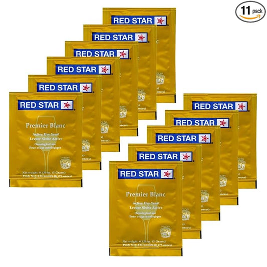 11 Packs Red Star Premier Blanc Wine Yeast 5 Grams