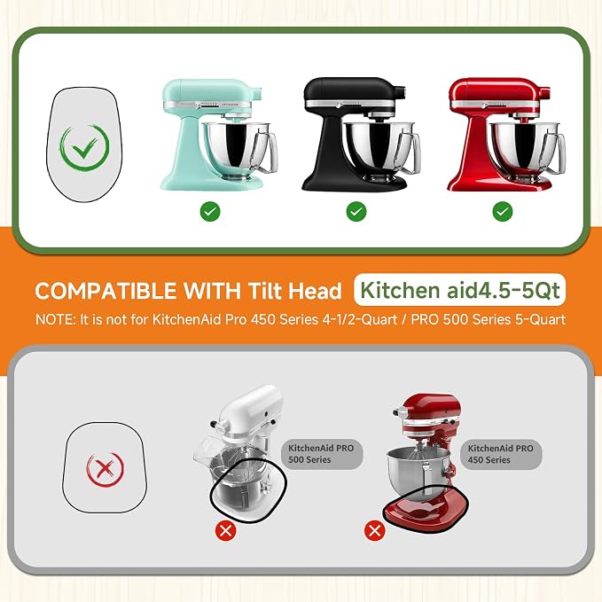 Mixer Slider for Kitchen Aid 4.5-5 Qt Tilt Head Stand Mixer, Bamboo Appliance Sliding Mat for Kitchenaid Artisan 4.5-5 Qt, Kitchen Countertop Accessories Moving Tray Attachments, With Foot Slots