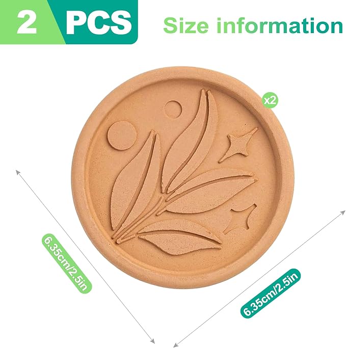slaixiu 2PCS Reusable Brown Sugar Saver - Food-Safe Terracotta Clay Disc to Keep Sugar Moist, Baking & Storage Essential