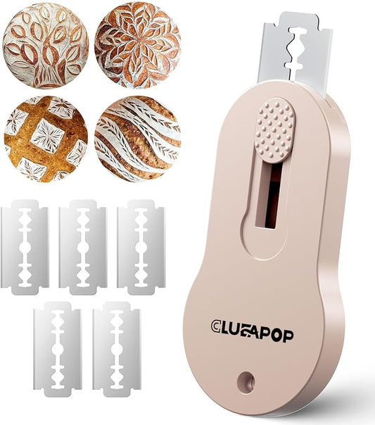 Bread Lame, Extractable & Magnetic Bread Lame Dough Scoring Tool - Professional Sourdough Scoring Tool - Sourdough Bread Baking & Bread Scoring Tool - Scoring Patterns Booklet & 5 Razor Blades