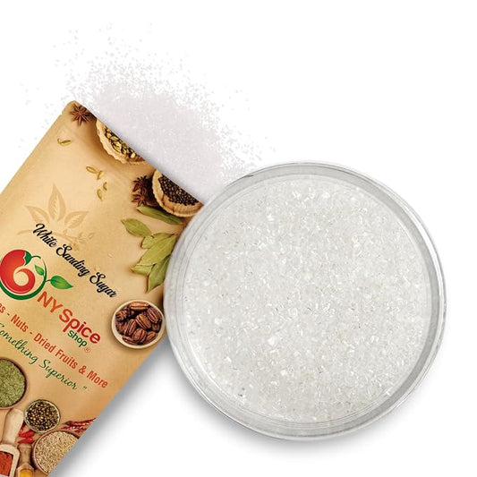 NY Spice Shop White Sanding Sugar - 1 Pound Sweet Colorful Edible Sprinkles For Candy Dish - Sugar Sprinkles For Cake Decorating Cookies Basket & Dishes