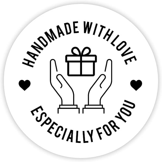 Andaz Press Round Small Business Sticker Labels, 120-Pack, Gift Handmade with Love, Especially for You, Present Handmade Stickers for Packaging, Product Labels for Small Business