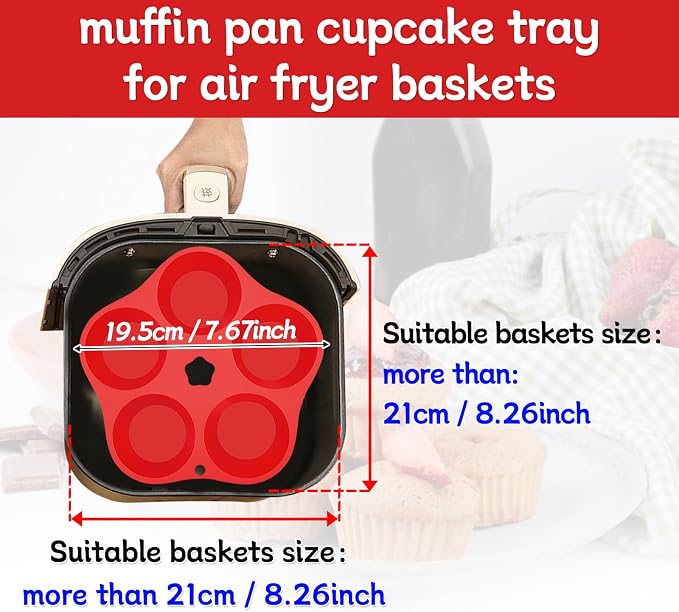 3 Pieces Silicone Air Fryer Muffin Pan Round Egg Bite Mold for Oven Baking,Mini Muffin Tins Cups Cake Tray for Air Fryer Liners Basket Instant Pot Accessories Baking Muffin Pancake