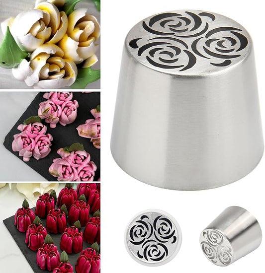Extra Large Russian Piping Tips for Marshmallows Stainless Steel Flower Frosting Nozzles many styles Cake Decorating Baking tool for Buttercream, Cupcakes Cookies(SL63)