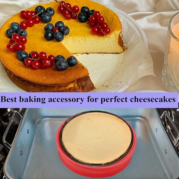 Silicone Springform Cheesecake Pan Protector for 7'',7.5'' Round Springform Pan, Cheesecake Water Bath Protector, Baking Accessories Preventing Water from Entering, 8 inch
