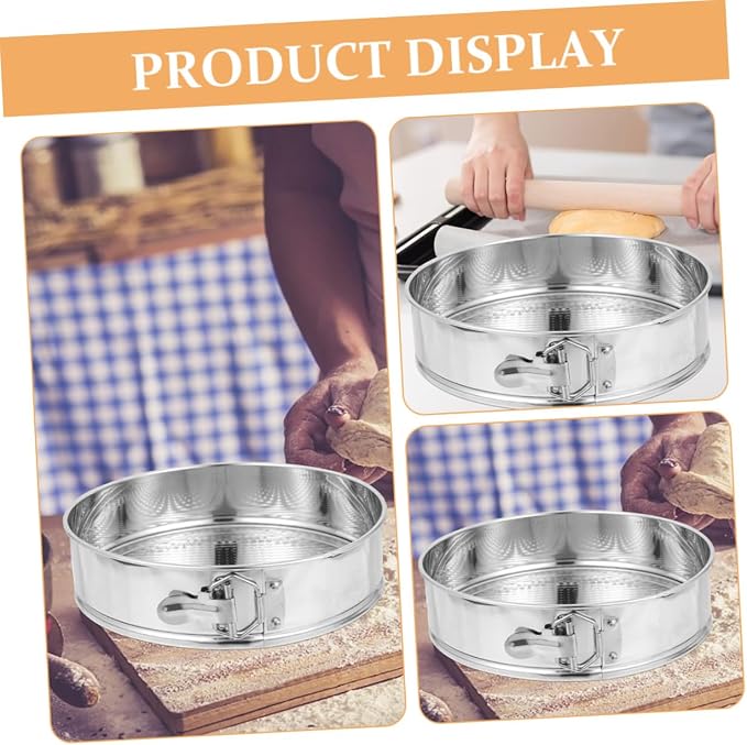 9-inch Stainless Steel Springform Cake Pan round Baking Tin Leakproof Removable Bottom Cheesecake Mold for Home Kitchen DIY Baking