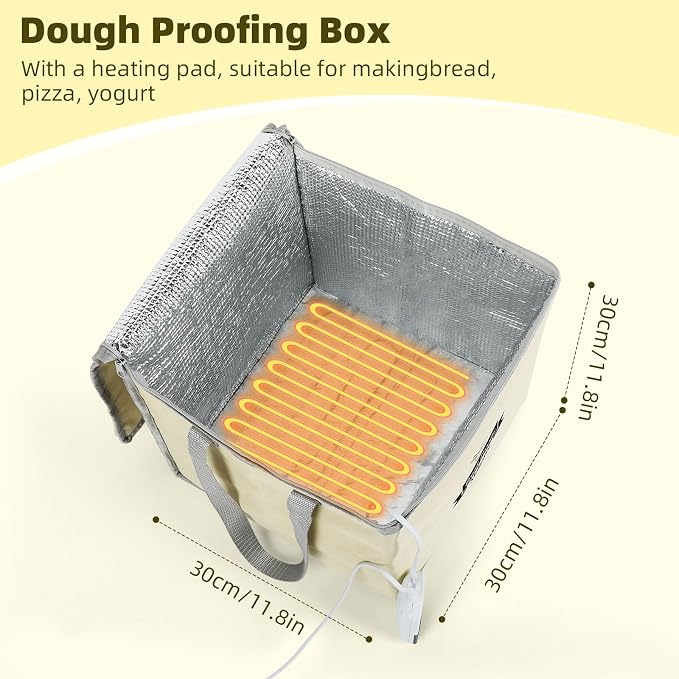 Bread Dough Proofing Box, Temperature Control Timer, Foldable Visible Starter Warmer for Bread, Pizza, Yogurt