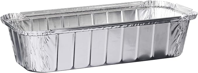 PLASTICPRO [3 Lb 10 Pack Disposable Loaf Pans Aluminum Tin Foil Meal Prep Bakeware - Cookware Perfect for Baking Cakes, Bread, Meatloaf, Lasagna 3 Pound 11'' X 5'' X 2.75''