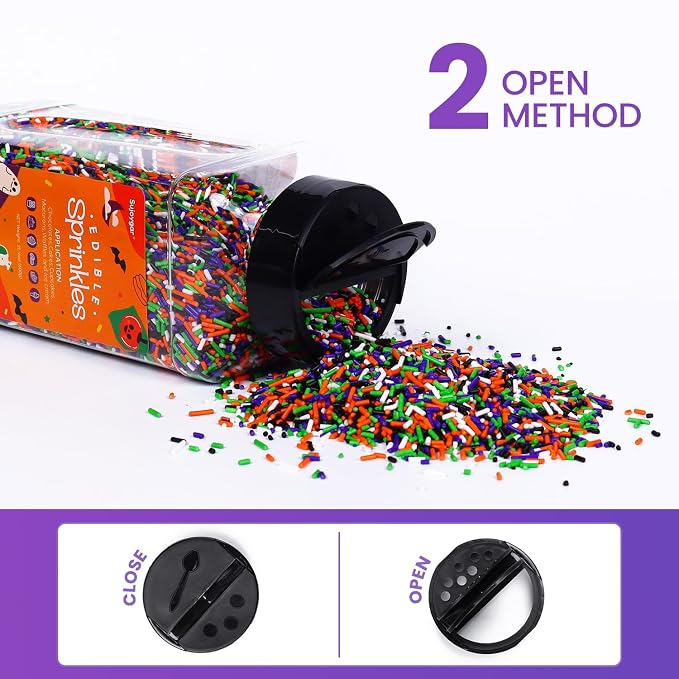 Halloween Sprinkles, Halloween Jimmies Sprinkles for Cake Decorating, 1.32LB Bulk Edible Sprinkles for Cupcake Toppers Baking Cookie Ice Cream Dount Chocolate
