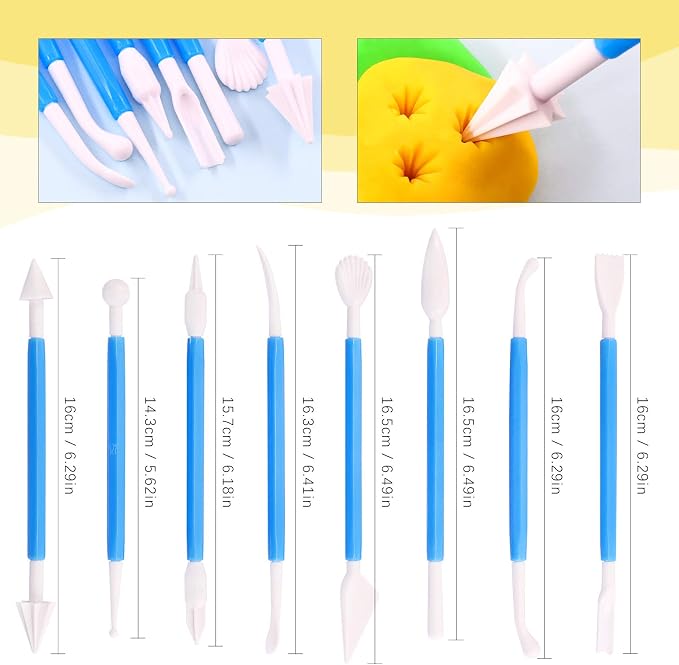 Swpeet 36Pcs Green Clay Extruder Gun Fondant Sugar Paste Extruder Clay Cake Sculpture Gun, Ball Stylus Dotting Tool with Plastic Scraper, Cake Decorating Supplies Modeling Tool