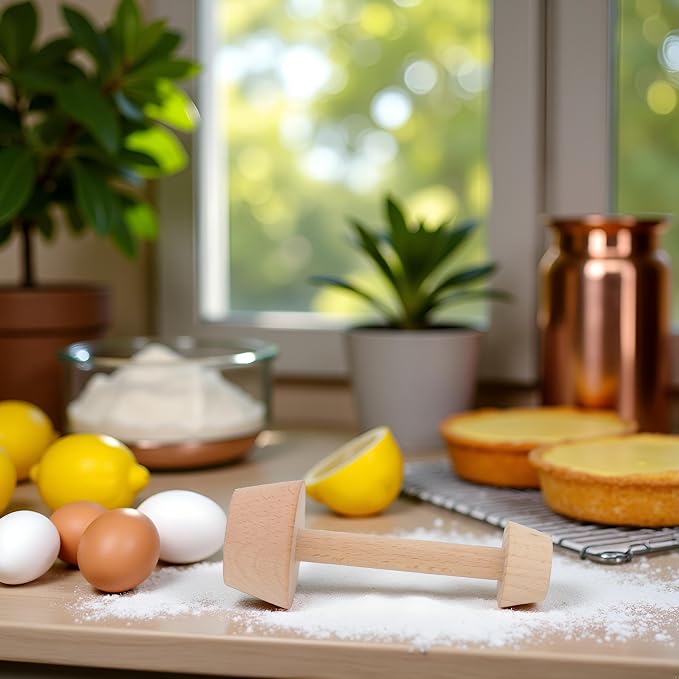 Tart Tamper Pastry Tamper Double Side Wooden Egg Tart Tamper Mold DIY Cake Pastry Pusher for Kitchen Party Baking Tools, Egg Tart Molds,Tart Tamper,Pie, Tart and Quiche Pans Bakeware