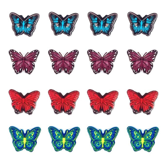 16 PCS Edible Butterflies Icing Cake Decoration Candy Sprinkle Cupcake Topper Ice Cream Cookies Frosting Decoration