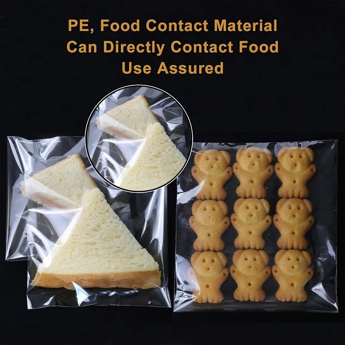 NEOACT 300 PCS 5"x7" Clear Resealable Cellophane Bags Good for Bakery, Candle, Soap, Cookie Poly Bags. (Pack of 2)