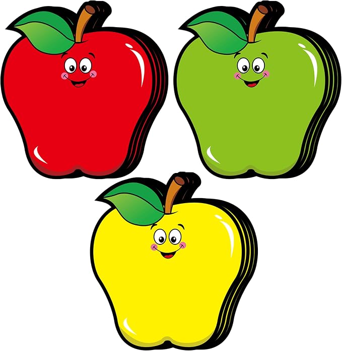 Vuzvuv 48Pcs Apple Shape Paper Cutouts with 100Pcs Glue Points,Apple Cut Outs Bulletin Board Decorations for Birthday Party Theme Decor Supplies