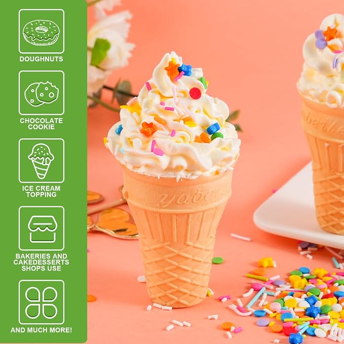 Rainbow Sprinkles 7 oz Rainbow Stars Jimmies Confetti Round Sprinkles for Birthday Cake Decorating Baking, Ice Cream Toppings, Cupcakes, Cookies, Donuts, Easter Party