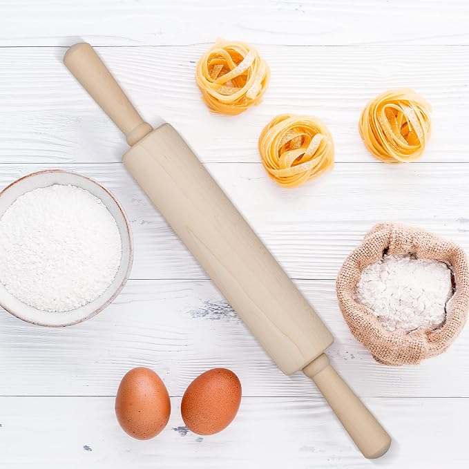 Mrs. Anderson’s Baking Stainless Steel Ball Bearing, Classic Wooden Rolling Pin, Made in America, 10-Inch x 2.25-Inch