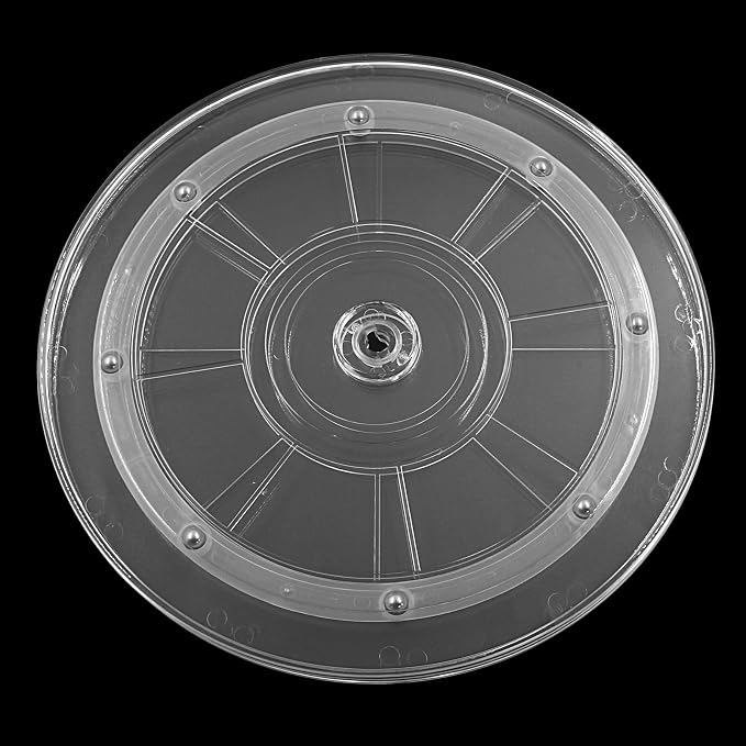 1 Pack 9 inch Lazy Susan Turntable - Acrylic Ball Bearing Rotating Tray for Cake, Spice Rack - Perfect for Kitchen Pantry with 360˚Rotation