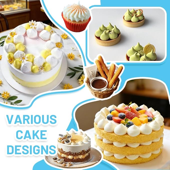 26PCS Extra Large Piping Tips and Bags Set,Jumbo Round Square Wide Star tip | for Churros,Eclairs,Macarons,Cupcakes, 4Jumbo Frosting Nozzles with 20Pcs 18Inch Large Pastry Bags Disposable,Brush,5Bag Ties