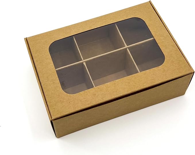 Treat Boxes - 20 ct 5 x 3.5 x 1.57 in Bakery Boxes with Windows and Dividers for Candy, Cookies, Cupcakes, or Bakery Desserts - Chocolate, Treats, and Baked Goods Packaging for Gifting