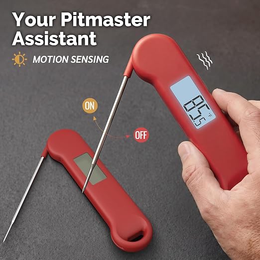 0.5 Sec Instant Read Grill Meat Thermometer Digital Food Cooking BBQ, Red