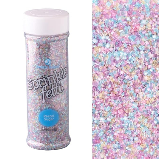 Sweets Indeed Pastel Sugar, Edible Sprinkle Sugar Mix, Perfect for Cake Decorations, Baking, Ice Cream, Cookies, Cupcake Topper, 4 ounces