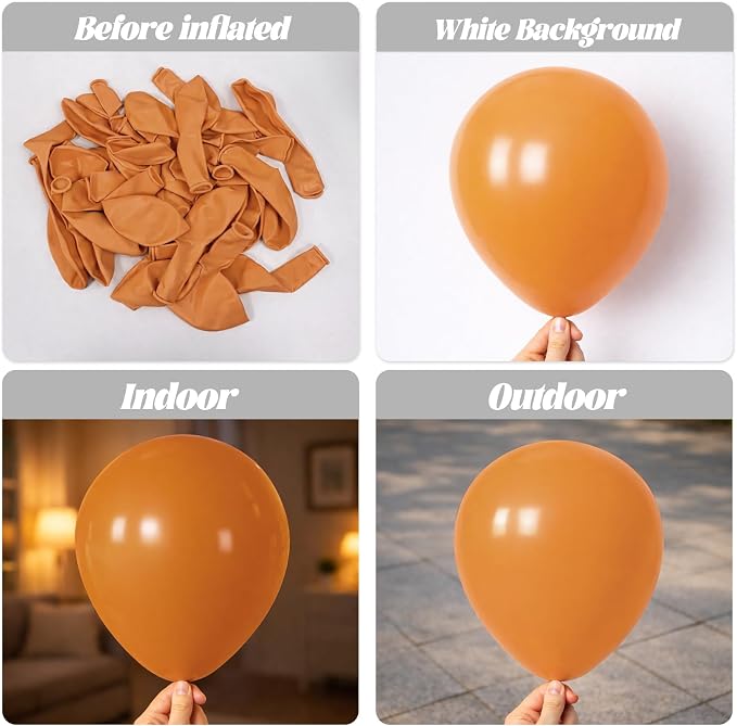 Voircoloria 105pcs Retro Orange Balloons 12inch Party Latex Balloons for Boys Girls Birthday Baby Shower Gender Reveal Wedding Sunflower Party Decorations