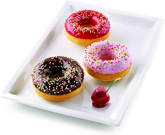 Silikomart Silicone Fancy and Function Bakeware Collection Multi-Shape Cake Pan, Donuts