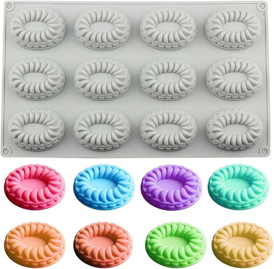12 Cavity Braided Donut Silicone Candy Molds Wreath Chocolate Mold For Candy Chocolate Cake Decoration