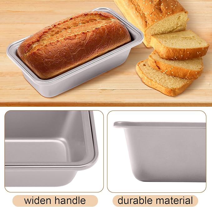 Uiifan 24 Pcs Mini Loaf Pan for Baking Bread Non Stick Small Banana Bread Tins Mini Loaf Pans for Nonstick Tiny Meatloaf Pan Carbon Steel for Oven and Baking (6 * 3.3 * 2inch,Champagne Gold)