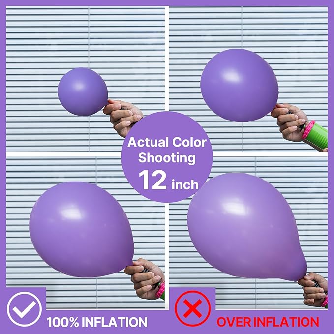 PartyWoo Purple Balloons 100pcs 12 Inch Purple Latex Balloons for Birthday Baby Shower Anniversary Engagement Wedding Princess Bachelorette Bridal Shower Butterfly Party Decorations Purple-Y15