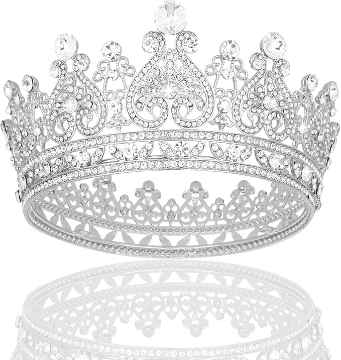 Silver Crown Cake Topper for Wedding Birthday Baby Shower Party Favors