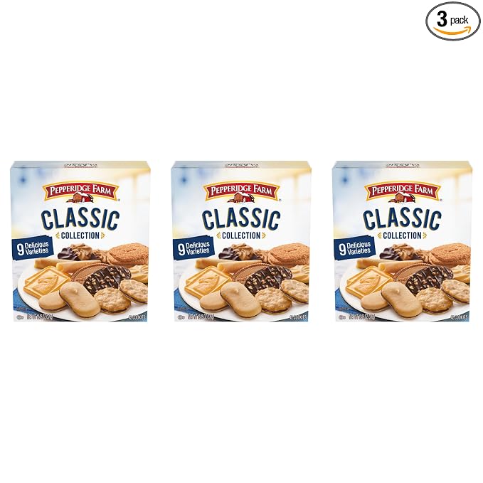 Pepperidge Farm Cookies Classic Collection, 9 Cookie Varieties, 13.25 Oz. Box (Pack of 3)