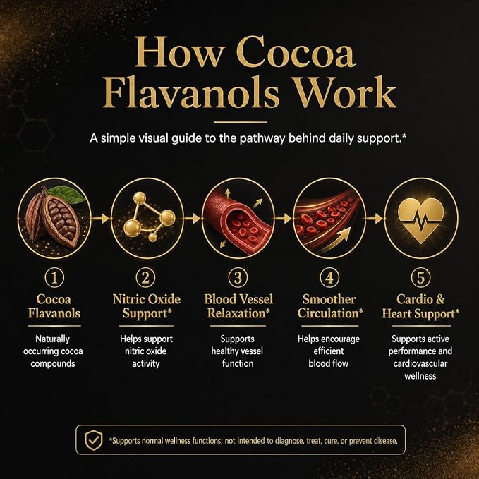 High Flavanol Cocoa Powder 245g, 1200mg Cocoa Flavanols & Flavonoids Per Serving with 600mg Epicatechin, 10X Concentrated Cocoa Extract, Premium Cocoa Powder for Daily Use