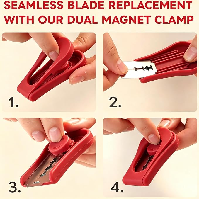2Pcs Magnetic Bread Lame Dough Scoring Tool, Sourdough Lame Bread Scorer with 10 Stainless Steel Blades Portable Scoring Tool for Artisan Bread Baking