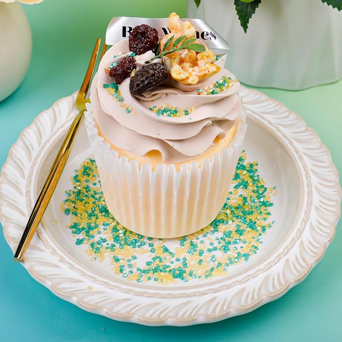 St Patricks Day Sanding Sugar Sprinkles, 4.6 oz Green and Yellow Spring Sprinkles, Edible Sparkling Sugar Crystals for Baking Topping, Cupcakes, Cookies, Ice Cream & Cake Decorating