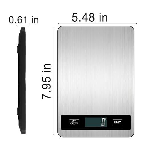Digital Kitchen Scale, 33lb/15kg High Capacity Weight Grams and Ounces for Baking Cooking and Meal Prep, 1g/0.05oz Precise, 6 Units with Tare Function, USB Rechargeable (B Style)