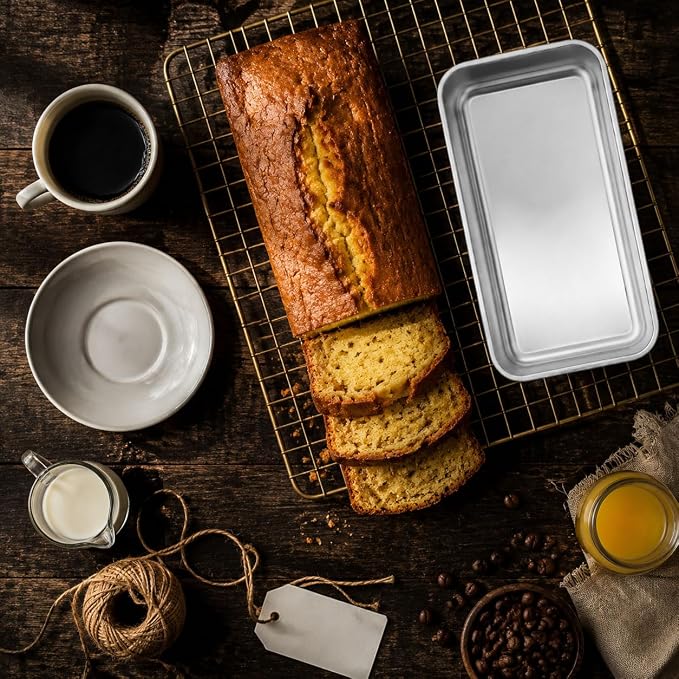 Homikit 1 Pack Stainless Steel Loaf Pan, 9x5 Inch Medium Bread Pan Non Toxic, Metal Meatloaf Tin for Baking Homemade Sandwich Sourdough Bread Pound Cake, Oven & Dishwasher Safe, Rust Free