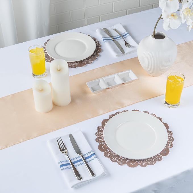 Restaurantware-Pastry Tek 12 x 12 Inch Paper Lace Doilies, 4000 Disposable Table Doilies - Elegant Lace Finish, Long Lasting, Brown Paper Placemat, for Pastries, Cupcakes, Desserts