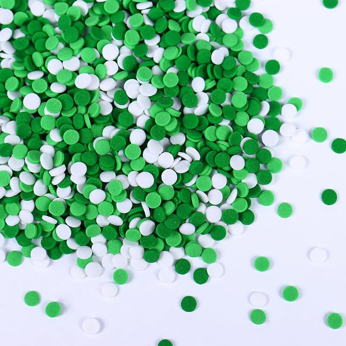 Edible Green and White Sprinkles, St Patrick's Day Confetti Sprinkles for Cake Decorating, Round Sprinkles for Cupcakes, Cookies, Ice Cream, and Candy(120g/4.23oz)