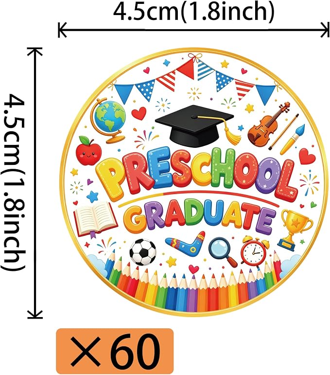 60 PCS Edible 2026 Preschool Graduation Cupcake Toppers 2026 Graduations Cake Decorations Edible Class of 2026 Grad Cap Cupcake Picks for 2026 Kindergarden Graduation Party Cake Decorations Supplies