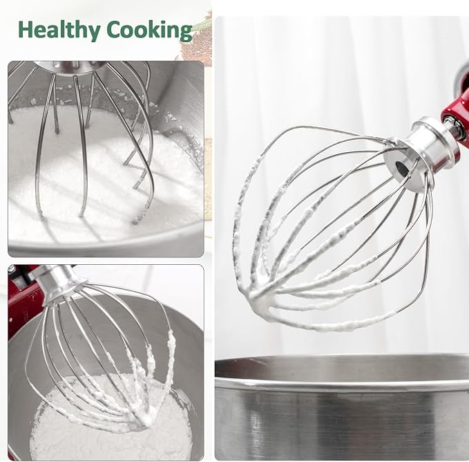 K45WW Stainless Steel Wire Whip for KitchenAid,Attachment for Kitchen aid 4.5 and 5-Quart Tilt-Head Stand Mixer