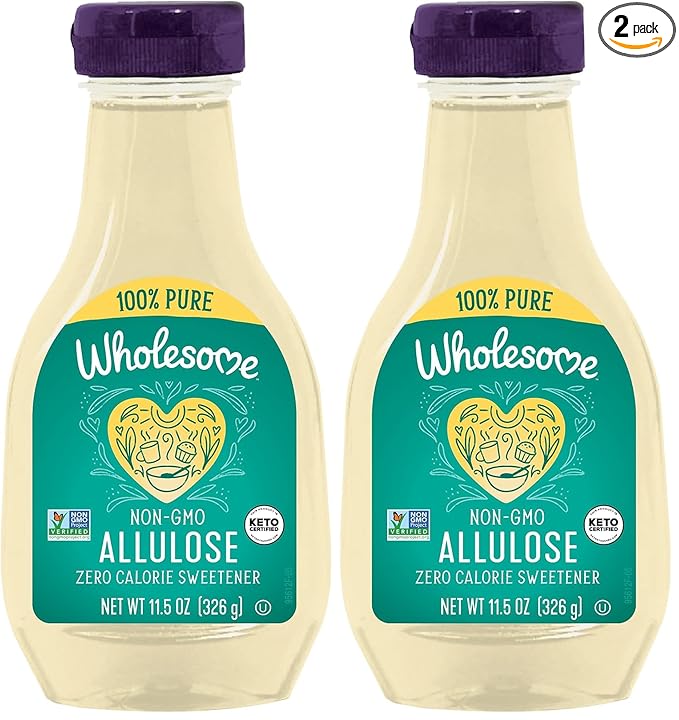 Wholesome Sweeteners 11.5-Ounce Allulose, Zero Calorie Sweetener, Keto Friendly, Non GMO, Non-Erythritol, Gluten Free & Vegan Liquid Sweetener, 2 Pack