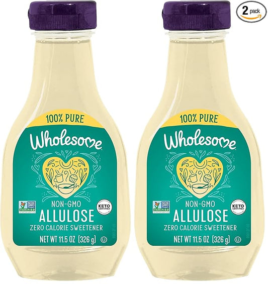 Wholesome Sweeteners 11.5-Ounce Allulose, Zero Calorie Sweetener, Keto Friendly, Non GMO, Non-Erythritol, Gluten Free & Vegan Liquid Sweetener, 2 Pack